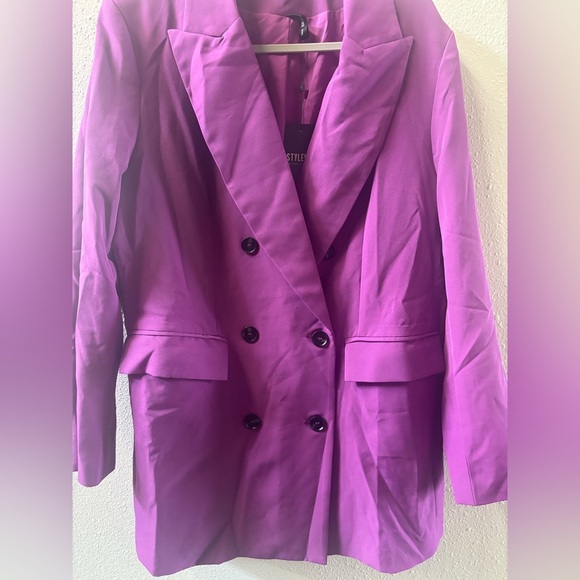 STYLEWE Purple Blazer Jacket Double-Breasted - Picture 4 of 4